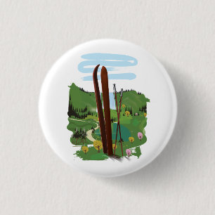 Macaron Rond 2,50 Cm Paysage de ski