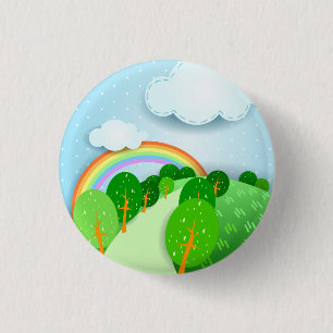 Macaron Rond 2,50 Cm Paysage Imaginaire, bouton
