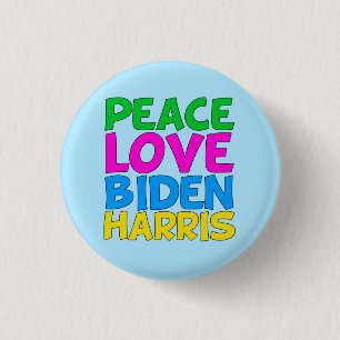 Macaron Rond 2,50 Cm Peace Love Biden Harris