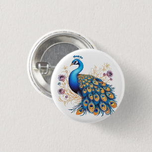 Macaron Rond 2,50 Cm Peacock Avec Fleurs Violettes