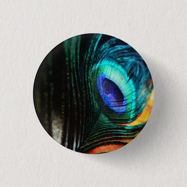 Macaron Rond 2,50 Cm Peakcock Feather up close et personnel (Devant)