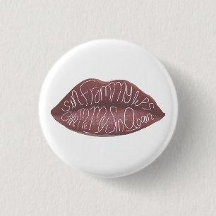 Macaron Rond 2,50 Cm "Péché de mes lèvres" citation R+J broche