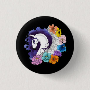Macaron Rond 2,50 Cm Pegasus Noir Floral