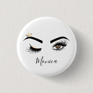 Macaron Rond 2,50 Cm Peintre de maquillage Wink Eye Brown Eye Beauté Sa