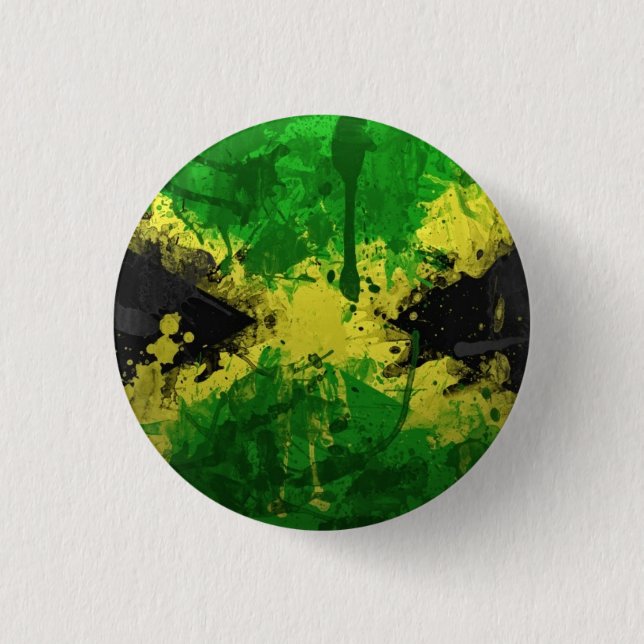 Macaron Rond 2,50 Cm Peinture 2 de drapeau de la Jamaïque (Devant)