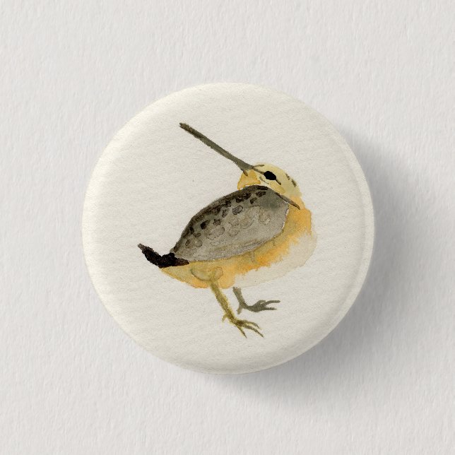 Macaron Rond 2,50 Cm Peinture de Timberdoodle d'aquarelle (Devant)
