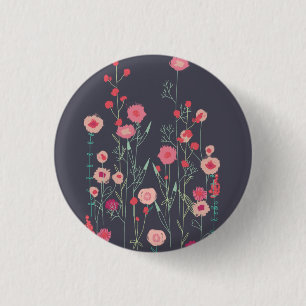 Macaron Rond 2,50 Cm Peinture Fleur sauvage de Plymouth de Bohême mode