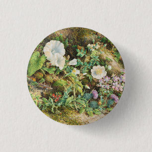 Macaron Rond 2,50 Cm Peinture florale de fleurs de pétunias vintage jol