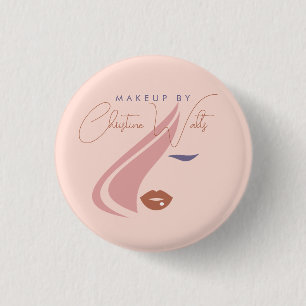 Macaron Rond 2,50 Cm Peinture minimaliste Peach rose maquillage Artiste