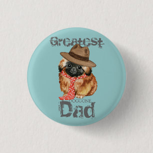 Macaron Rond 2,50 Cm Pekingese Dad Button