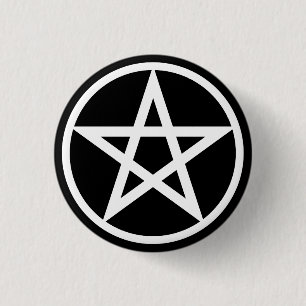 Macaron Rond 2,50 Cm Pentacle grand sur noir