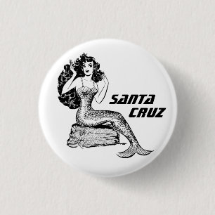 Macaron Rond 2,50 Cm père Noël Cruz California Mermaid Pinback 