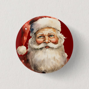 Macaron Rond 2,50 Cm Père Noël Noël rétro Christmas