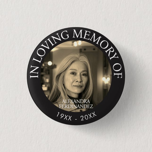 Macaron Rond 2,50 Cm Personalized Photo Memorial (Devant)