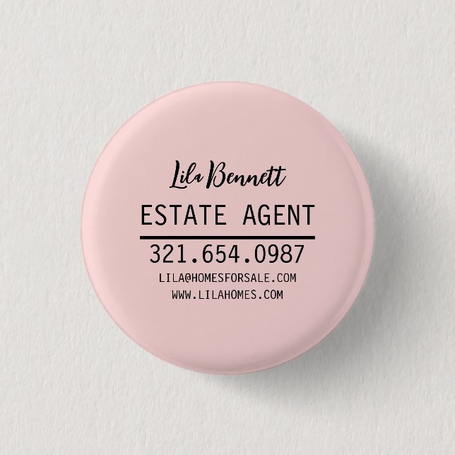 Macaron Rond 2,50 Cm Personalized Real Estate Agent Gift Design (Devant)
