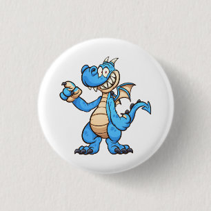 Macaron Rond 2,50 Cm personnage de dessin animé du dragon bleu debout e