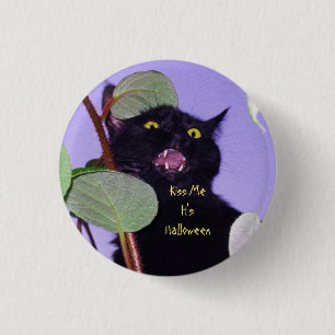 Macaron Rond 2,50 Cm Personnalisé Angry and grincheux Halloween chat no