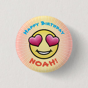 Macaron Rond 2,50 Cm Personnalisé Anniversaire Amour Emoji
