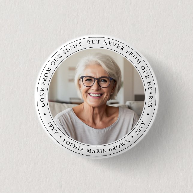 Macaron Rond 2,50 Cm Personnalisé En Amour Mémoire Funéraire Hommage (Devant)