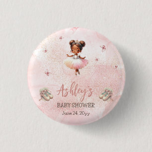 Macaron Rond 2,50 Cm Petit Baby shower fille Ballerina Tutu rose mignon
