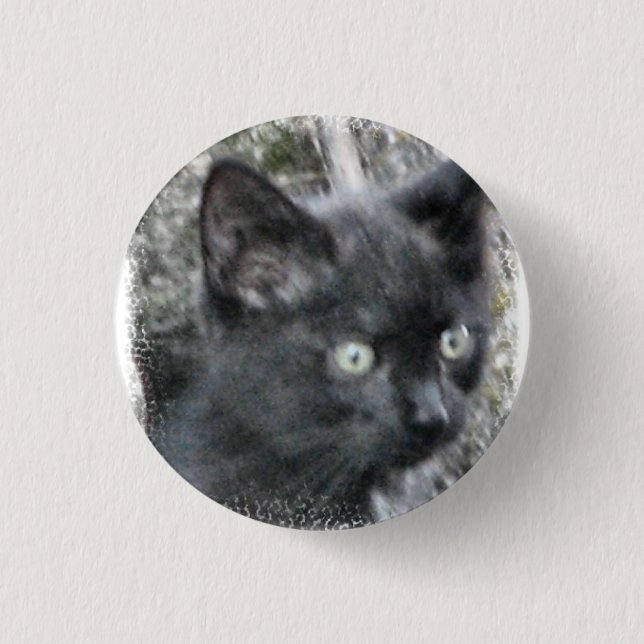 Macaron Rond 2,50 Cm Petit bouton de chaton sauvage (Devant)