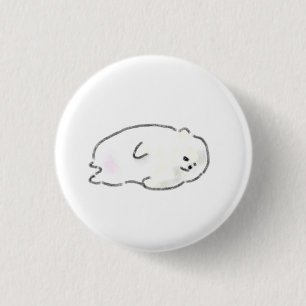 Macaron Rond 2,50 Cm Petit ours blanc couché