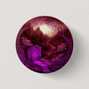 Macaron Rond 2,50 Cm Petite cabane unique située le long d'un ruisseau