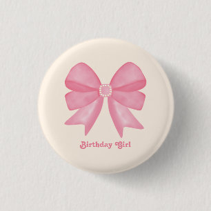 Macaron Rond 2,50 Cm Petite fille d'anniversaire de naissance rose mini