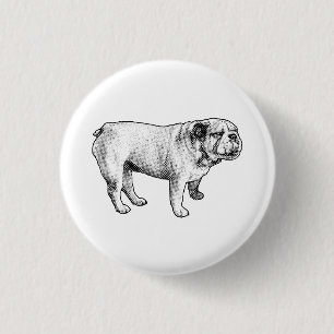 Macaron Rond 2,50 Cm petite joie pointillée, bouledogue