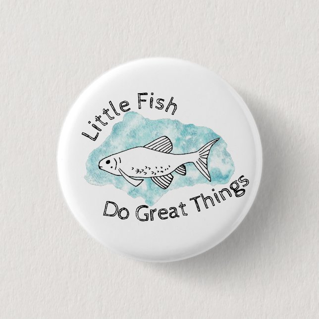 Macaron Rond 2,50 Cm Petits poissons font de grandes choses Motivationn (Devant)