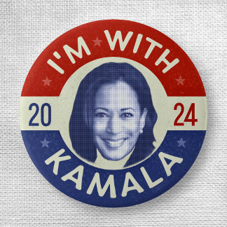 Macaron Rond 2,50 Cm Photo 2020 de président Démocrate de Kamala Harris