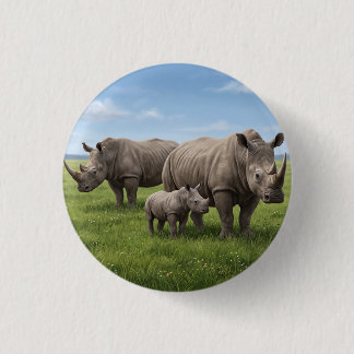 Macaron Rond 2,50 Cm Photo d'agrandissement de la famille des rhinocéro