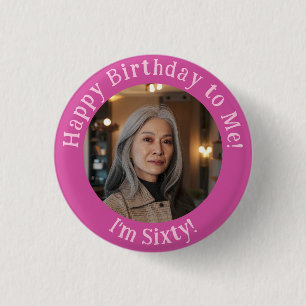 Macaron Rond 2,50 Cm Photo d'anniversaire personnalisée, votre insigne