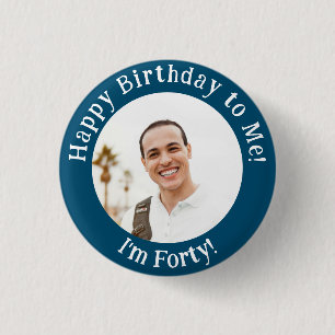 Macaron Rond 2,50 Cm Photo d'anniversaire personnalisée, votre insigne