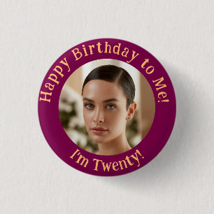 Macaron Rond 2,50 Cm Photo d'anniversaire personnalisée Votre photo Bad