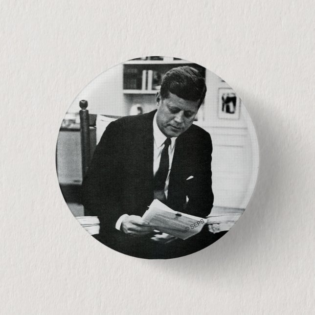 Macaron Rond 2,50 Cm Photo de John F. Kennedy 2 (Devant)