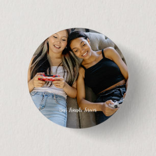 Macaron Rond 2,50 Cm Photo personnalisée Meilleurs amis Forever Custom