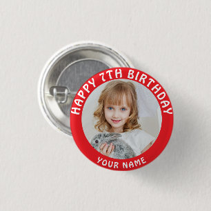 Macaron Rond 2,50 Cm Photo Personnalisée, Nom Et Âge Anniversaire Class
