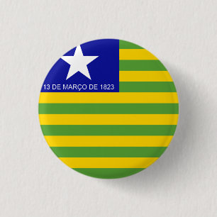 Macaron Rond 2,50 Cm Piauí, bouton brésilien de drapeau d'état
