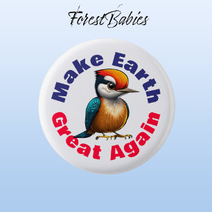 Macaron Rond 2,50 Cm Pic, Rendre La Terre Géniale, Mignonne Oiseau