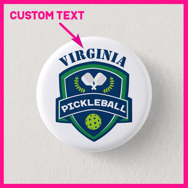 Macaron Rond 2,50 Cm Pickleball de texte personnalisé (Custom text pickleball button. Nice affordable little gift for all pickleball players.  )