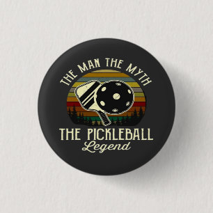Macaron Rond 2,50 Cm Pickleball- L'Homme, Le Mythe, La Légende 