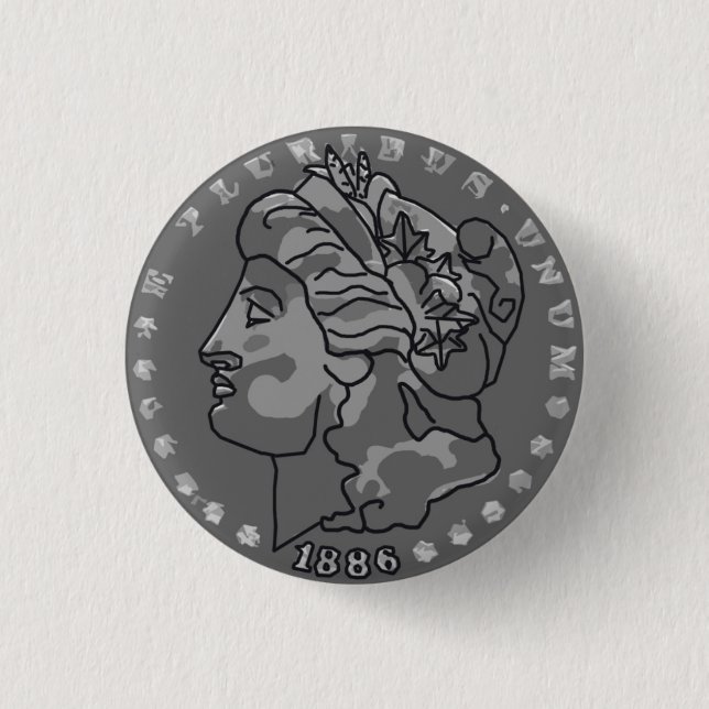 Macaron Rond 2,50 Cm Pièce de monnaie Morgan dollar queen (Devant)