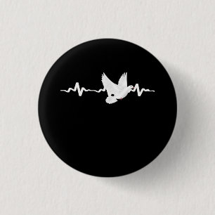 Macaron Rond 2,50 Cm Pigeon Carrier Pigeon Heartbeat