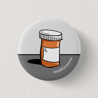 Macaron Rond 2,50 Cm Pilule rappel de médicament bouteille santé malade