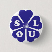 Pin bleu de fleur d'âme