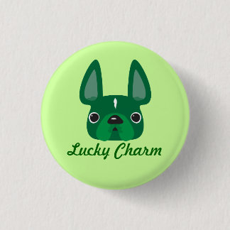 Macaron Rond 2,50 Cm Pin chanceux de Frenchie de charme