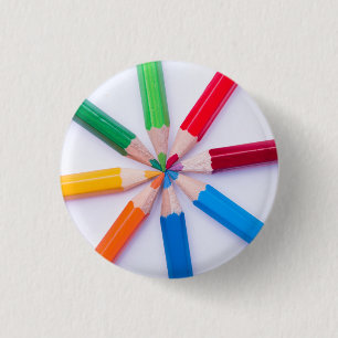 Macaron Rond 2,50 Cm Pin coloré de crayon