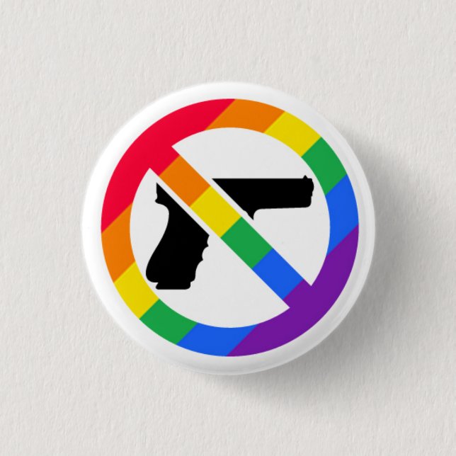 Macaron Rond 2,50 Cm Pin d'arc-en-ciel de l'Anti-Arme à feu LGBT (Devant)