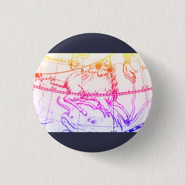 Macaron Rond 2,50 Cm Pin de Bélier (Devant)